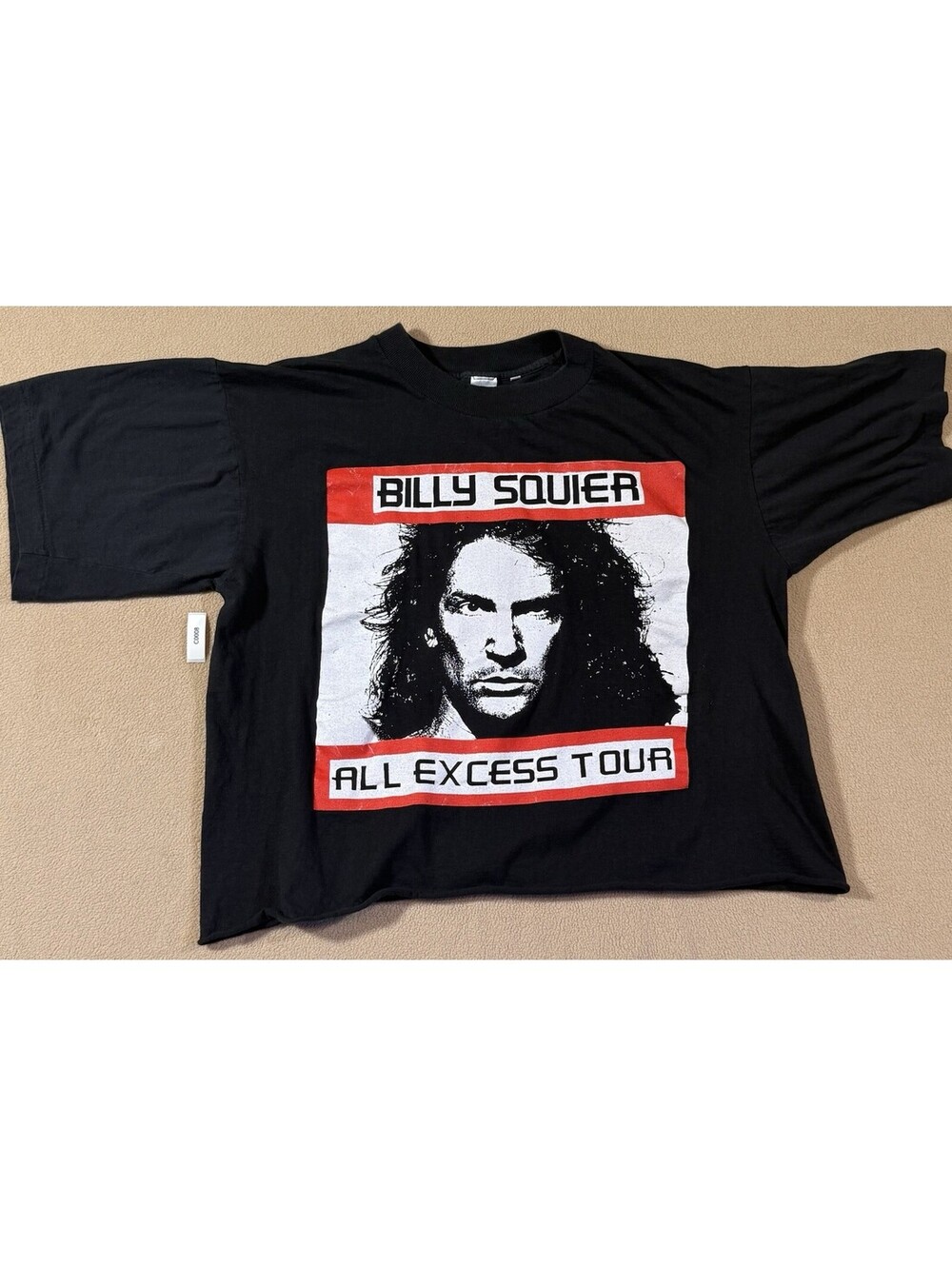 Billy Squier All Excess Tour "Don't Say No" Black T-Shirt (altered by length)